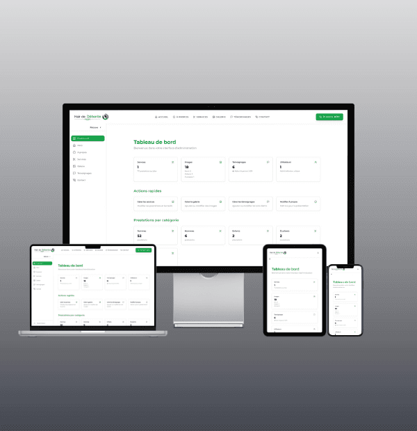 Hair de Détente admin dashboard
