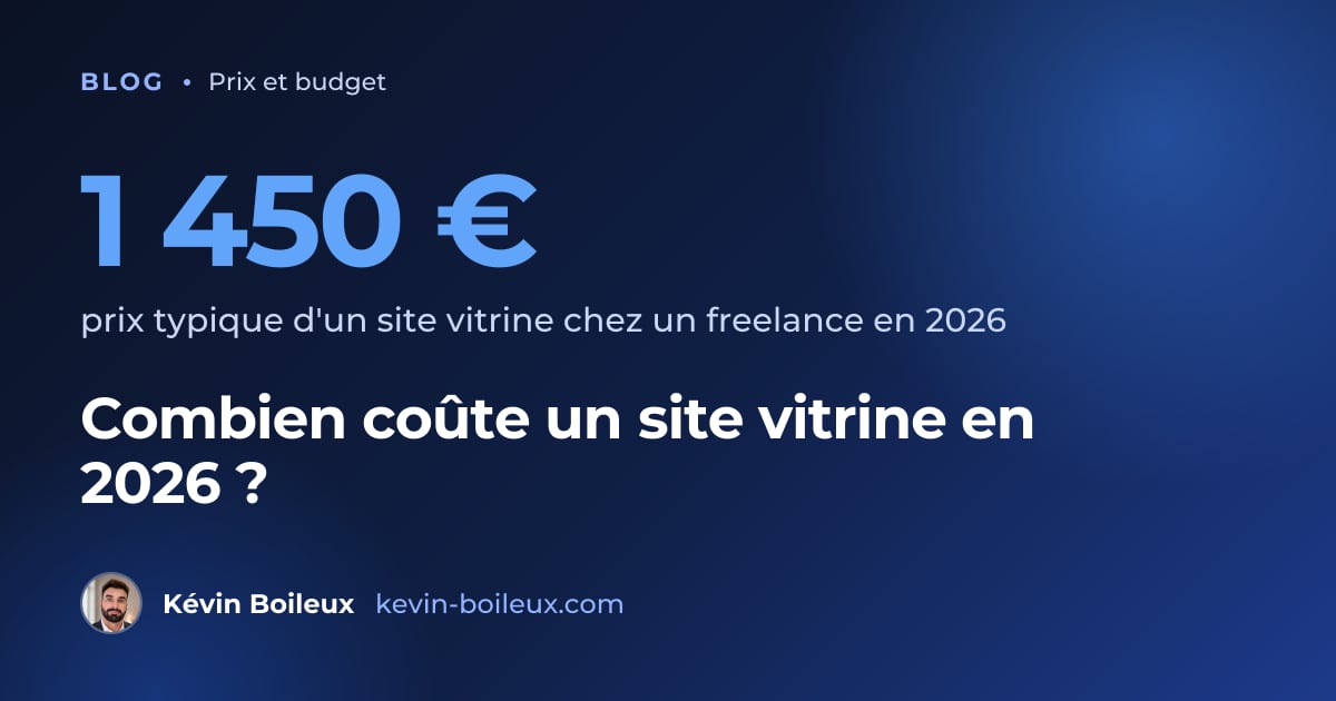 1 450 € prix typique d'un site vitrine chez un freelance en 2026